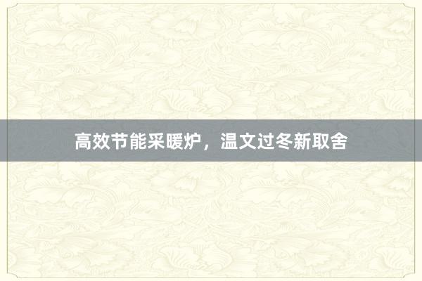 高效节能采暖炉，温文过冬新取舍