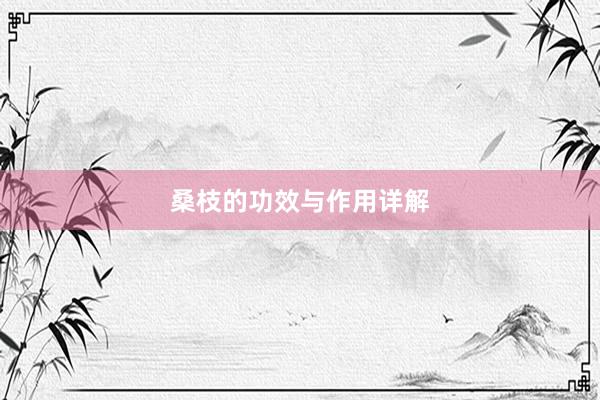 桑枝的功效与作用详解